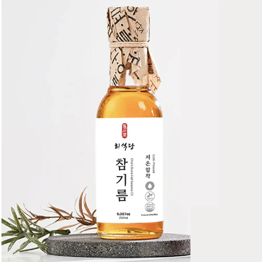 Premium Cold Pressed Sesame Oil from Korea (180ml, 6.08 fl oz)