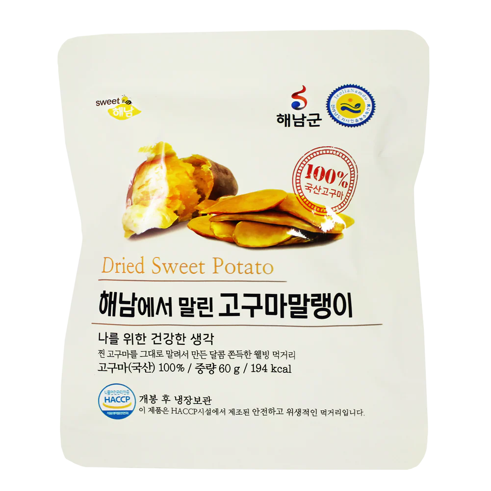 Haenam Dried Sweet Potato Strips (60g x 10 Packs)