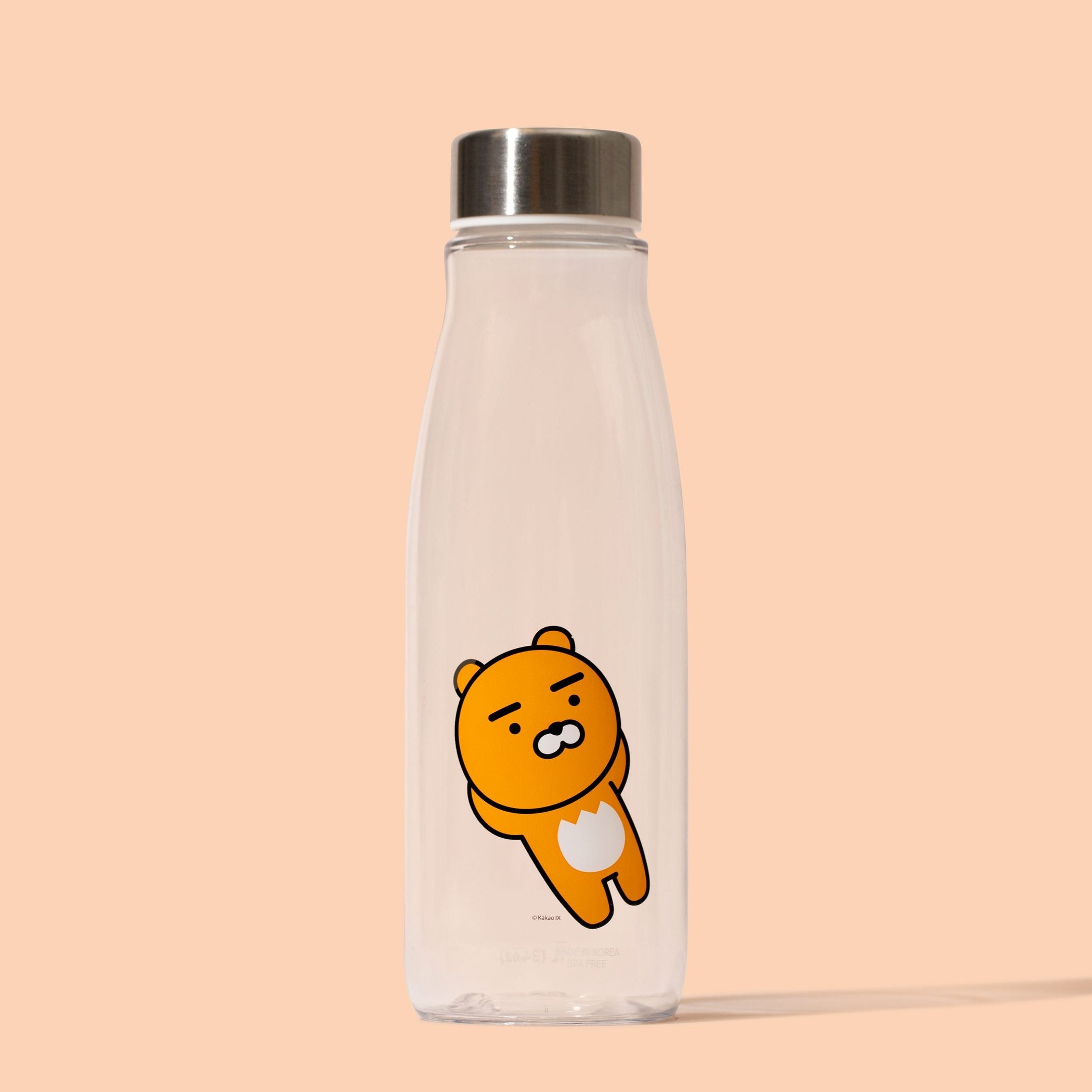 Large Size Water Bottle KakaoFriends Licensed Design - 1 Liter (33.8oz) Tritan Material - Leak Proof Twist Off Steel Cap (RYAN)