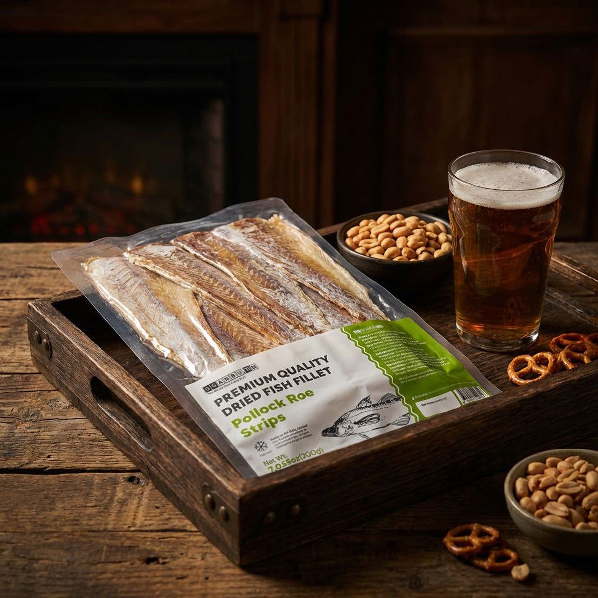 Premium Dried Pollock Roe Strips (200g)