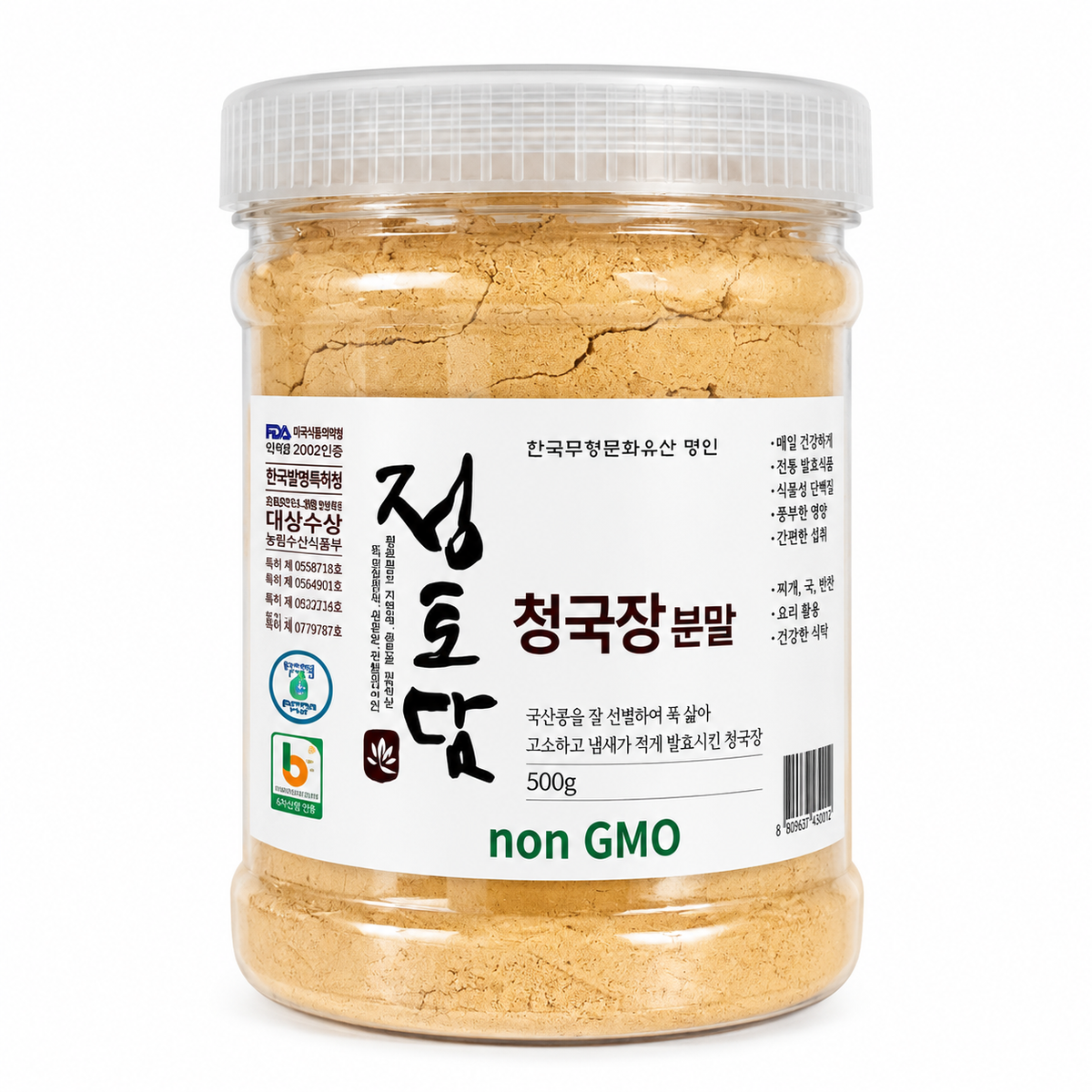 [Jeongtodam] 韩国发酵大豆粉（清麴酱 Cheonggukjang）（500g，17.64 oz）