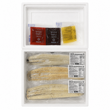 특대 초벌 풍천 민물장어 (1Kg, 3마리, 2 소스, 1 초생강 포함)