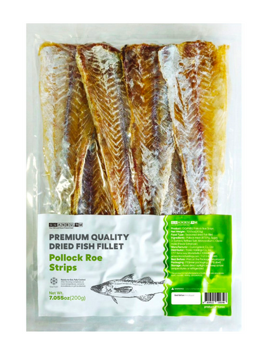 Premium Dried Pollock Roe Strips (200g)