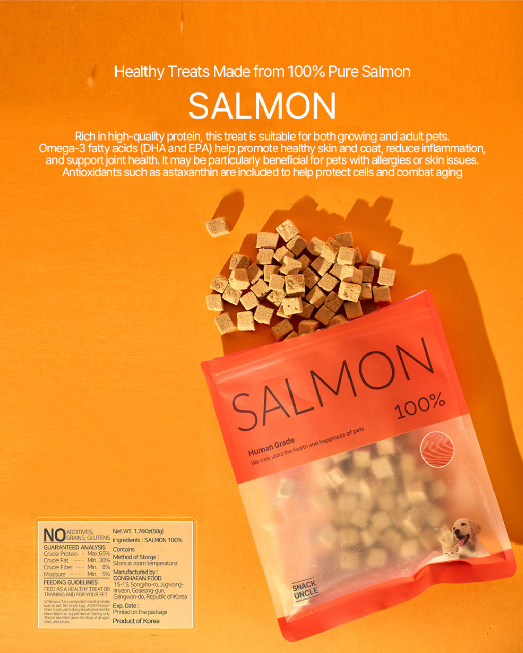[Snack Uncle] Freeze-Dried 100% Salmon Dog Treats