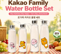 Kakao Family Water Bottle Set ( 2 Slim Bottle + 2 Large Water Bottle)