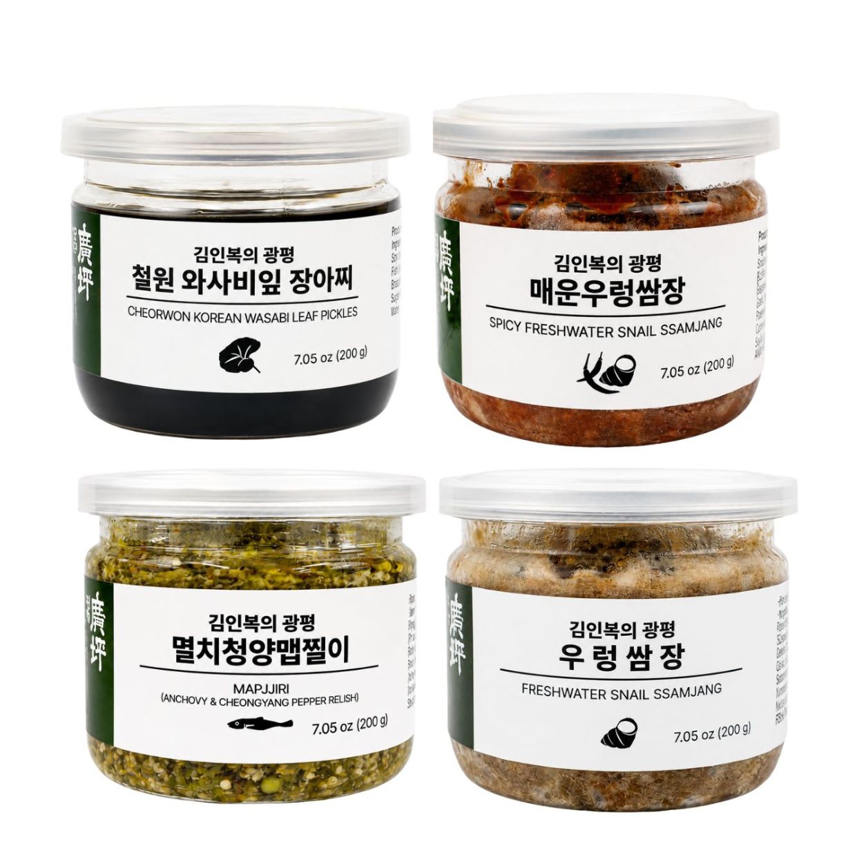 [In-bok Kim's Gwangpyeong] Korean Side Dish 4-Pack Set
