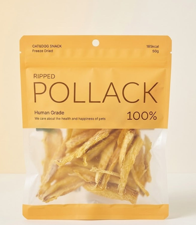 [Snack Uncle] Freeze-Dried 100% Ripped Pollack Dog Treats