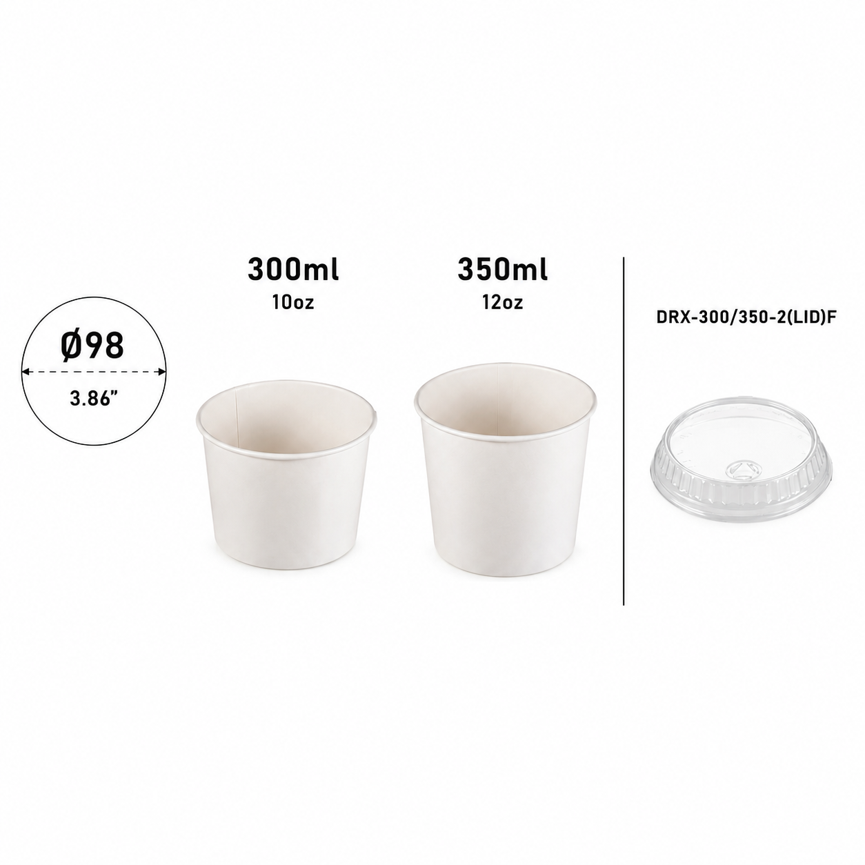 [Paper Food Container]Diameter 98mm - 350ml,10oz / 350ml,12oz
