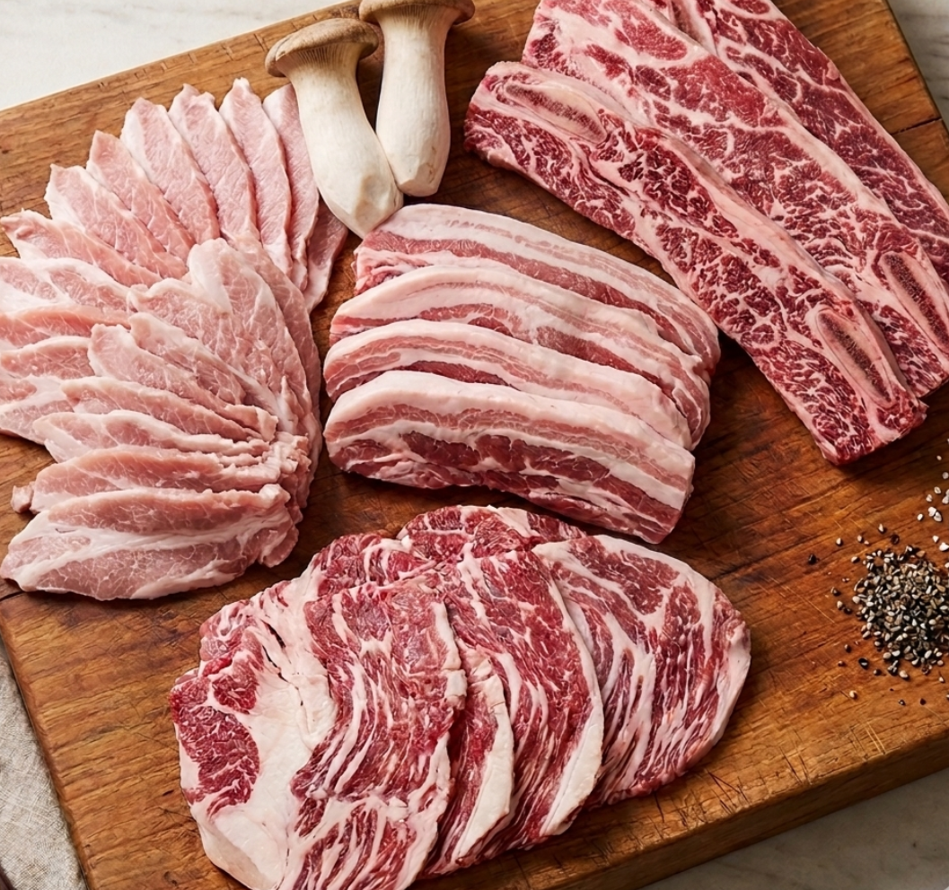 BBQ Party Set  🍖🔥(Short Ribs, Pork Jowl, Pork Belly , Black Angus )