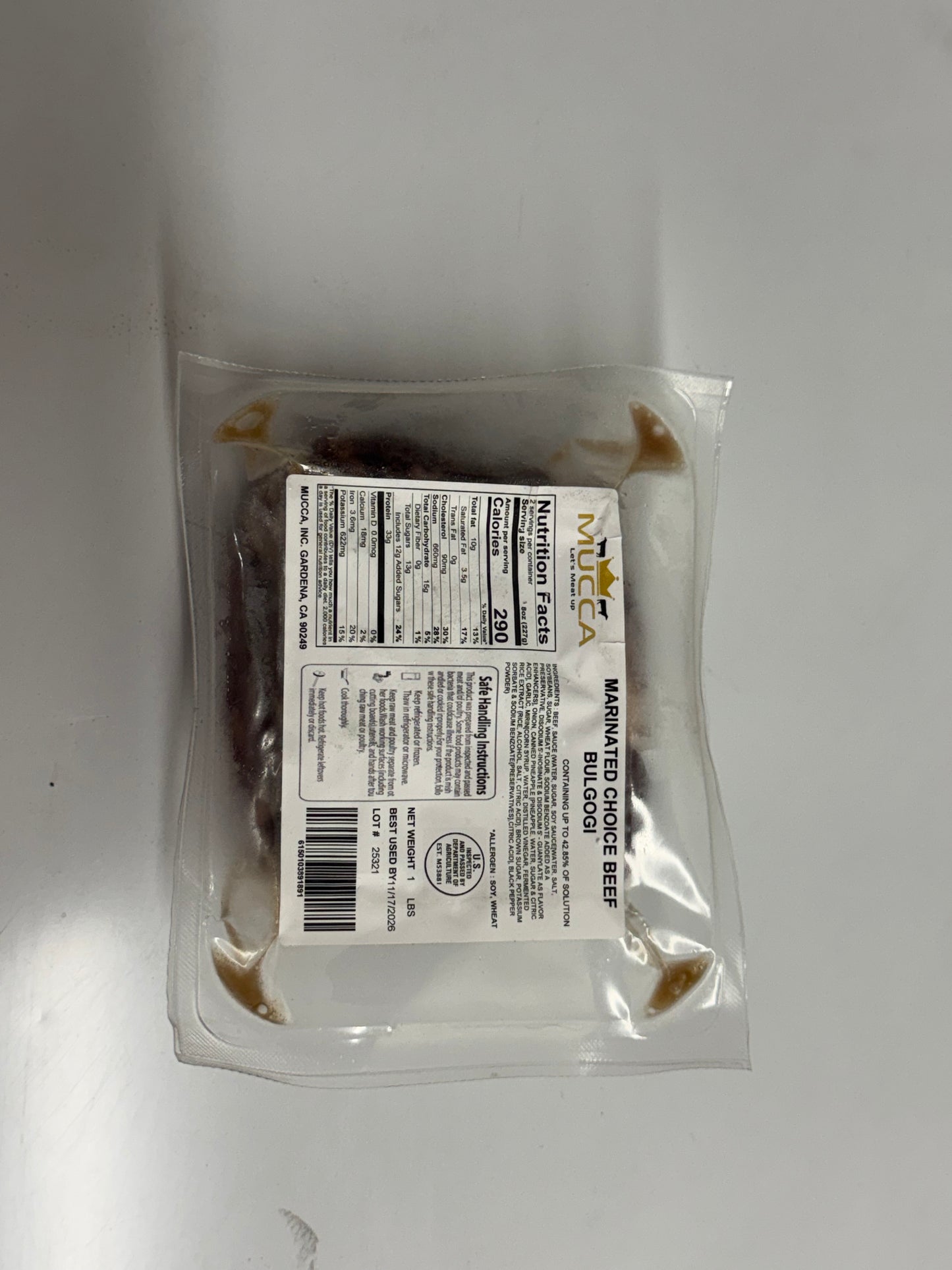 Soy Sauce Beef Bulgogi (1lb)