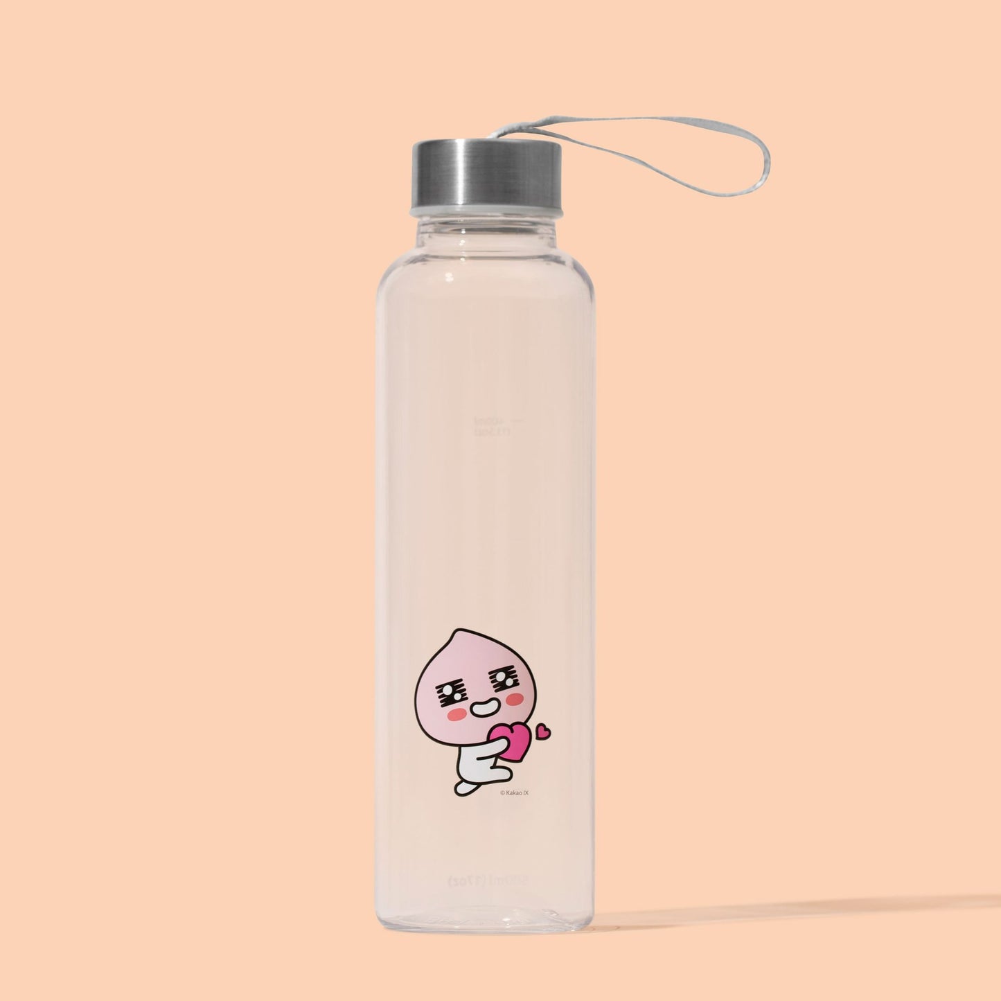 [카카오 프렌즈] 슬림 물병 - 트라이탄 소재, 투명, 어피치, 16.9oz (500ml)