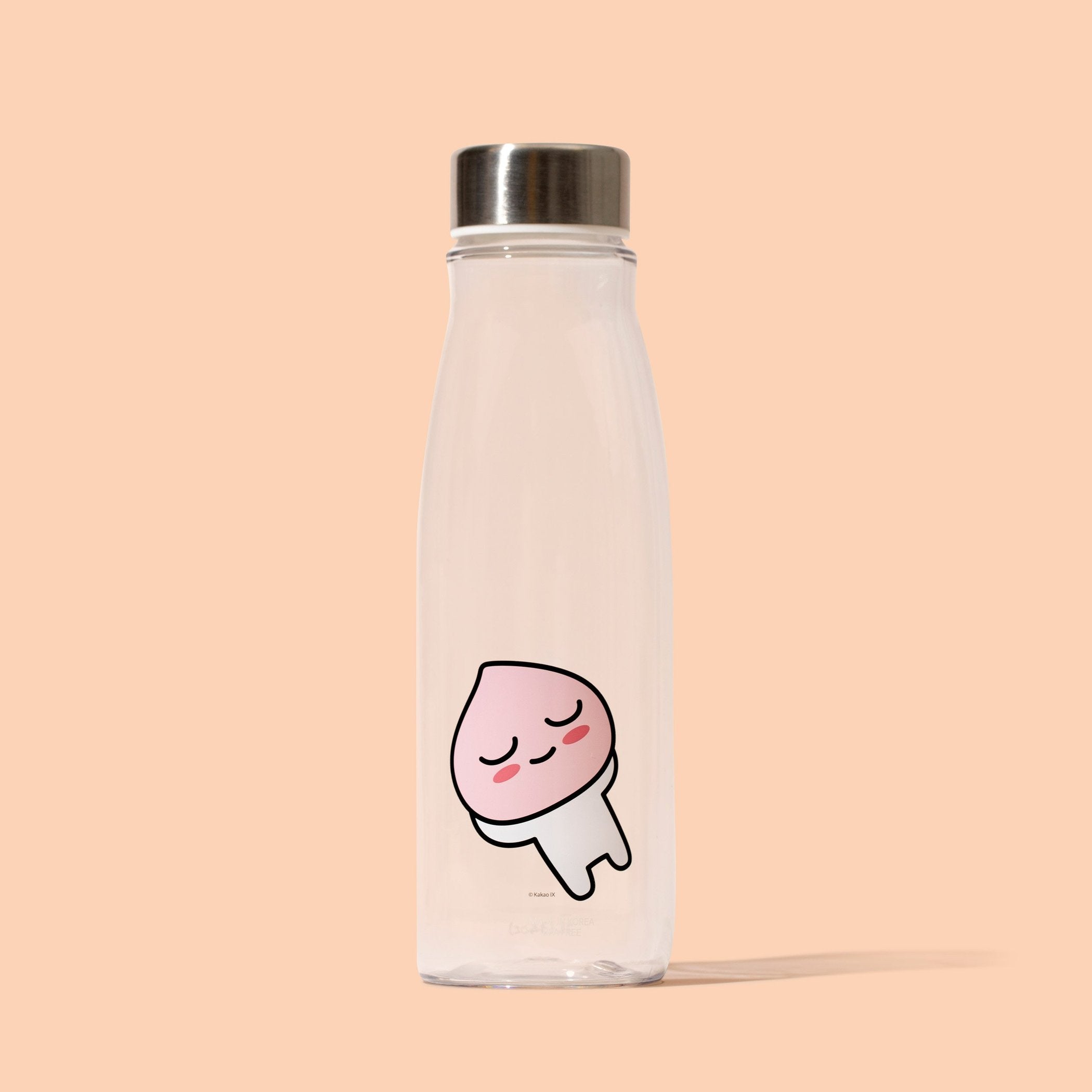 Large Size Water Bottle KakaoFriends Licensed Design - 1 Liter (33.8oz) Tritan Material - Leak Proof Twist Off Steel Cap (APPEACH)