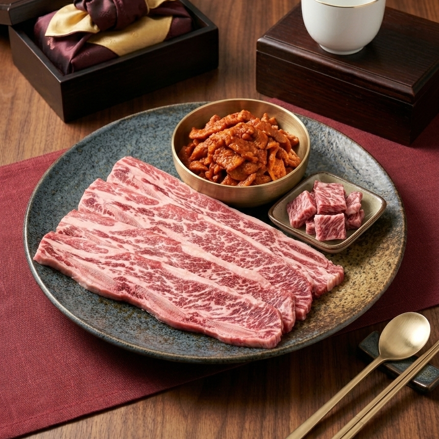 Premium Center-Cut LA Galbi (Unmarinated Beef Short Rib) (2lbs)
